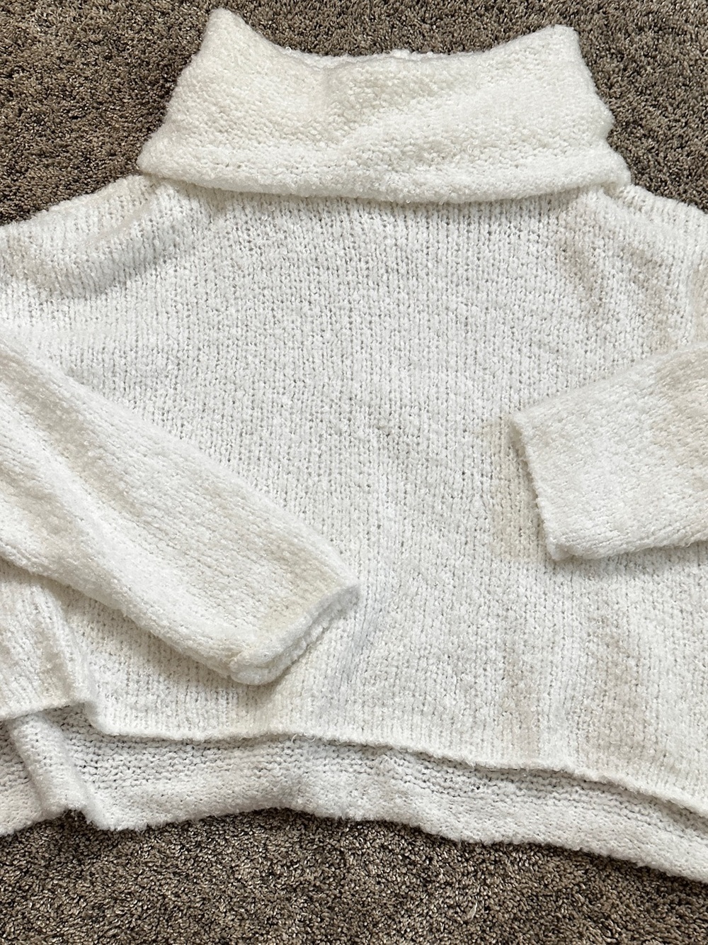 #169 Free People white Cowl Turtleneck Sweater - Picture 9 of 16